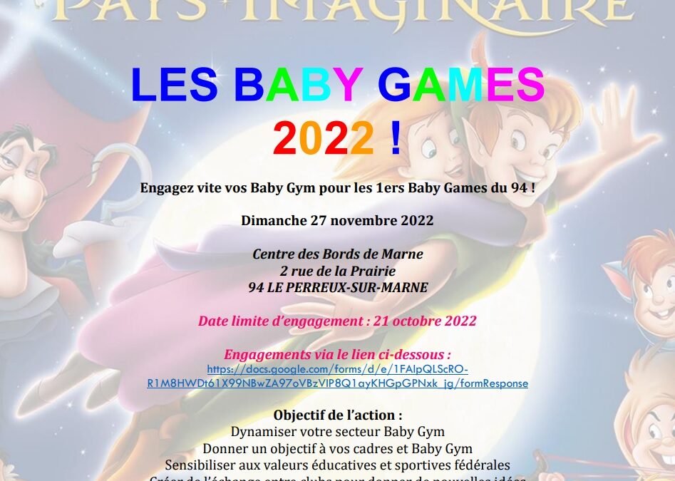 ENGAGEZ VOUS SUR LE BABY GAMES 2022 ! Dimanche 27 novembre 2022 au Perreux (gratuit) – Date limite d’engagement : 21 octobre 2022